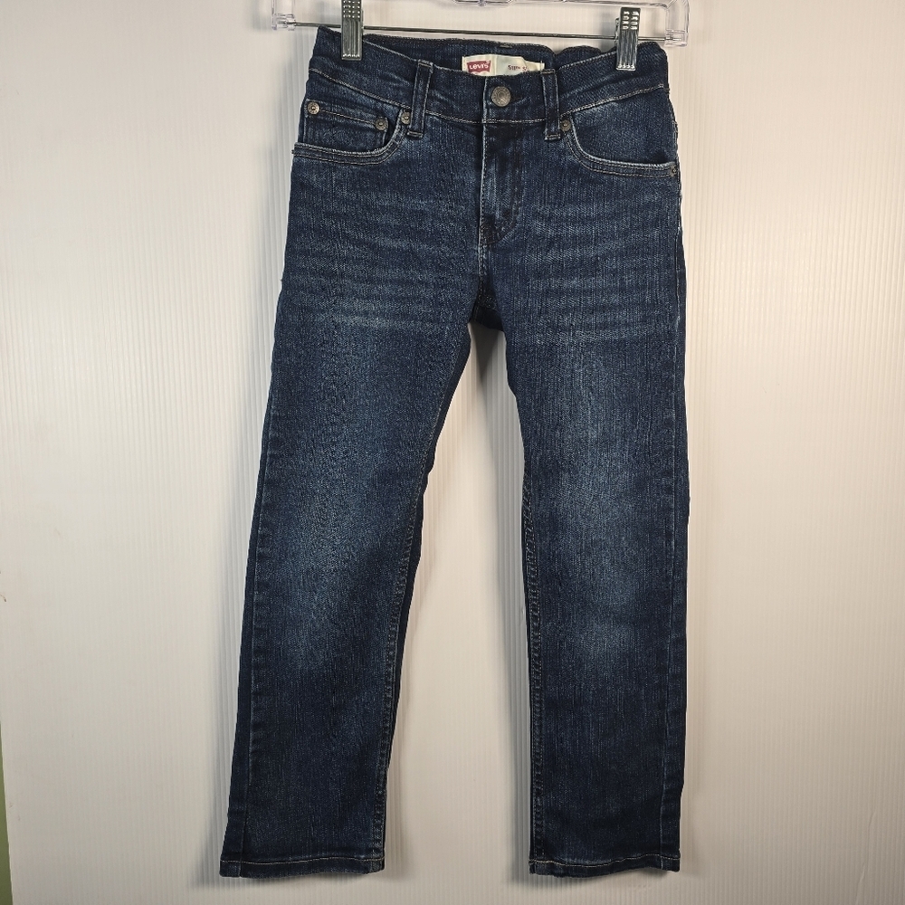 Levi's 511 Slim Girls/Boys Dark Blue Straight Jeans Size 8 24x22 Stretchy